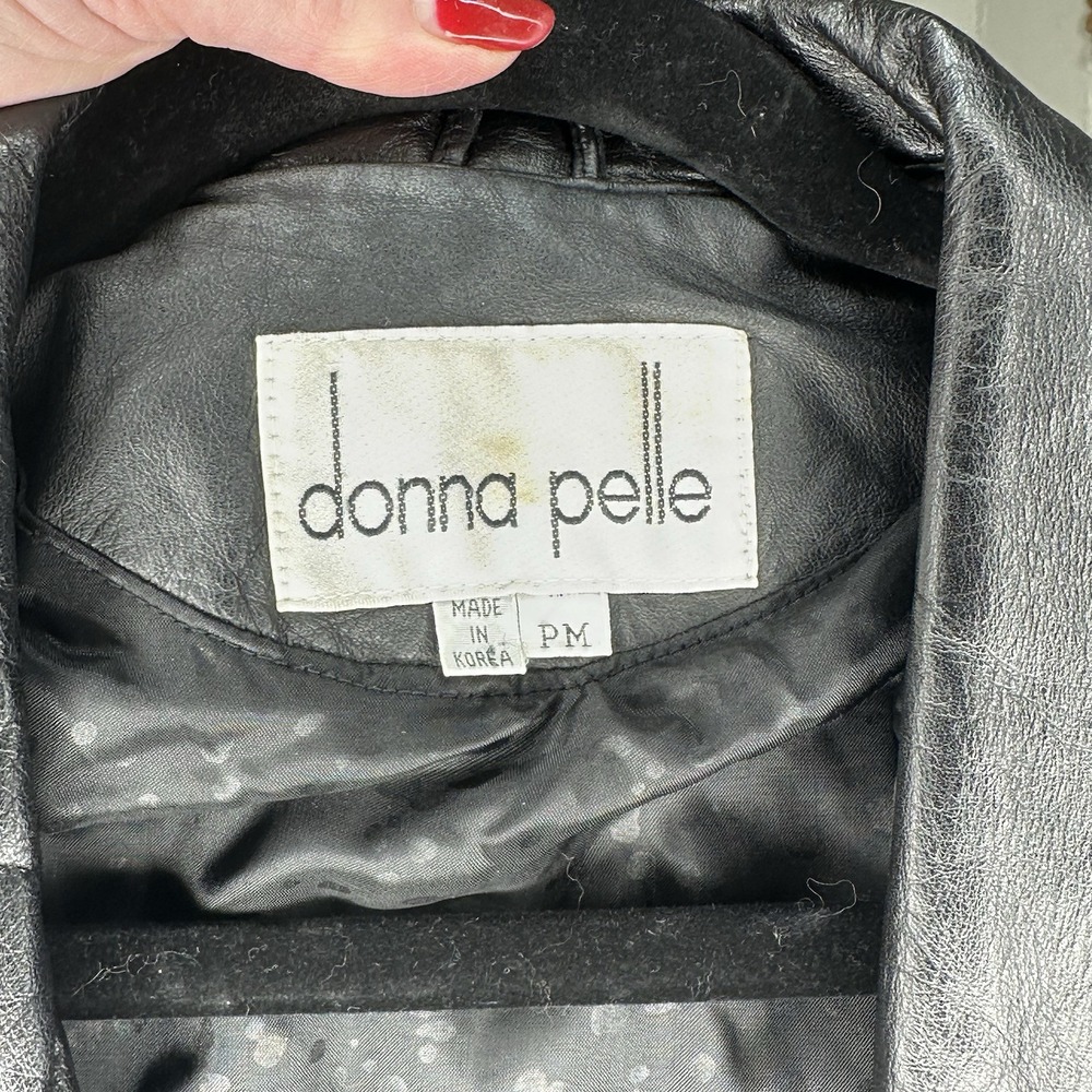 Vintage Donna Pelle PM Black Leather Long Trench Coat Grunge Emu Mobwife Matrix - Picture 7 of 8